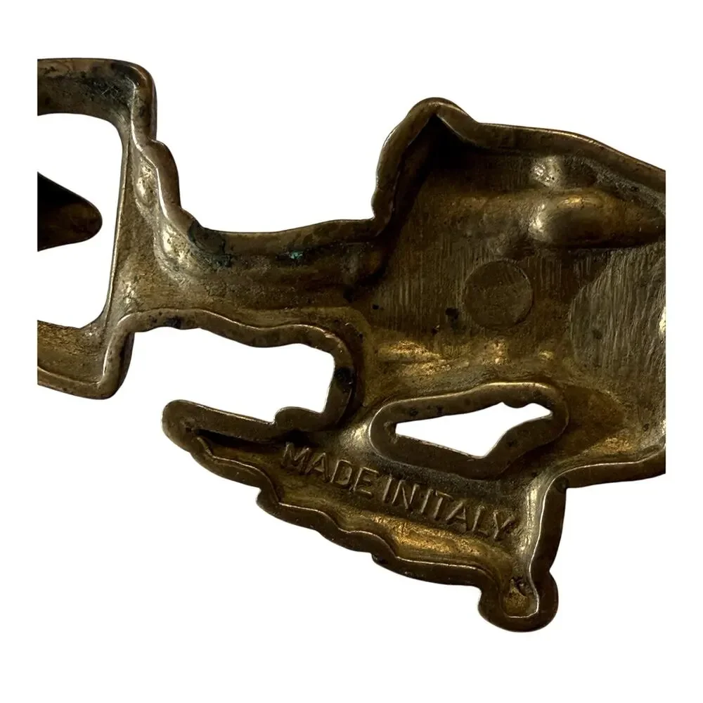 Vintage Italian Brass Figural Towel Hook Girl Wall Hook Made in Italy MCM